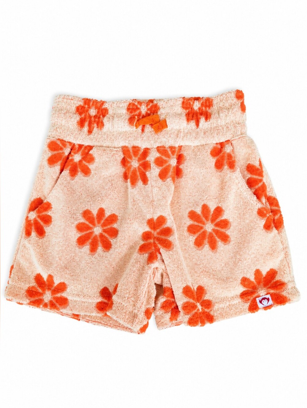 Appaman Peach Terry Shorts with Orange Daisy Print Size 4T